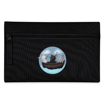 Kawaii Cats Fischerboot-Hemd - Federtasche - Schwarz - Vorne