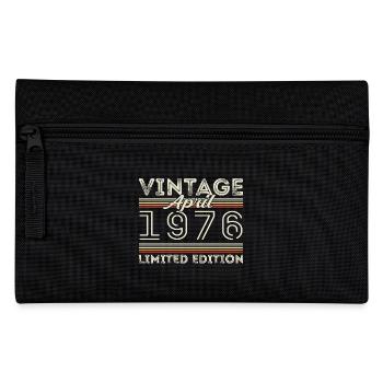 April 1976, Born in april 1976 - 49th birthday - Pencil Case - black - Front