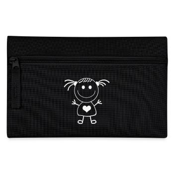 Mädchen Strichmännchen - Federtasche - Schwarz - Vorne