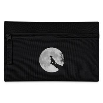 Full moon Cliff dog puppy puppy werewolf howl - Pencil Case - black - Front