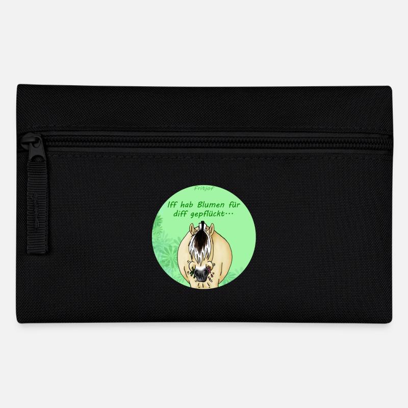 Blumen - Federtasche - Schwarz