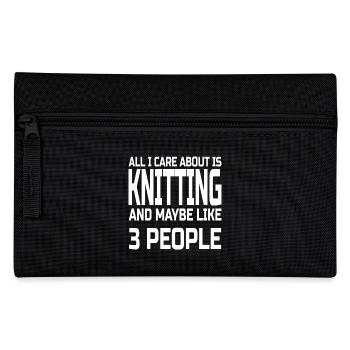 Care about knitting - Pencil Case - black - Front