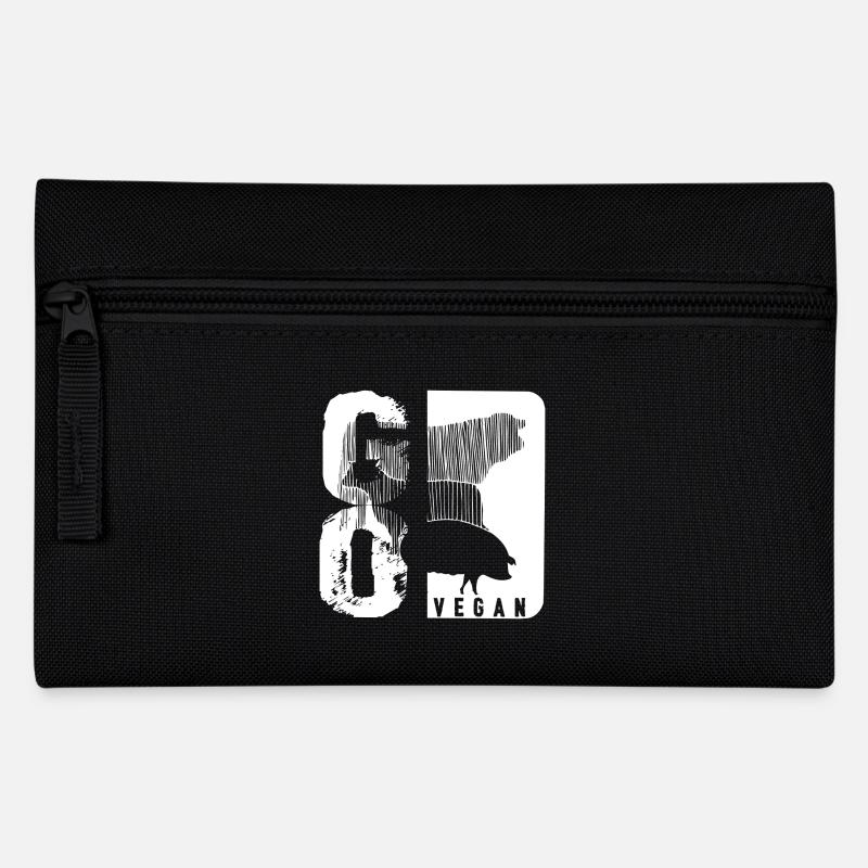 GO VEGAN - Federtasche - Schwarz