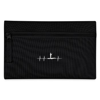 Herzschlag eines Anglers - Federtasche - Schwarz - Vorne