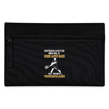 Unterschätze Niemals einen alten Tennisspieler! - Federtasche - Schwarz - Vorne