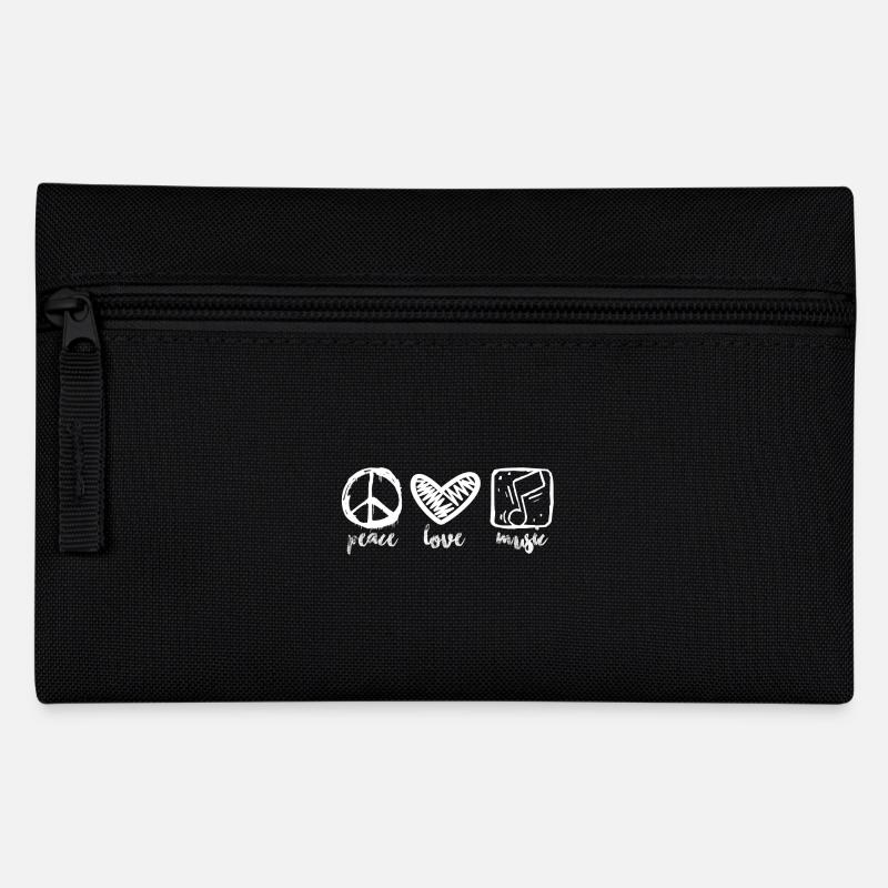 Peace Love Music - Music Passion - Federtasche - Schwarz