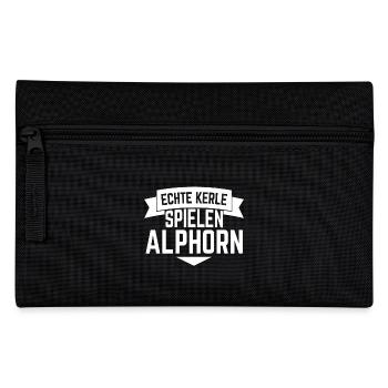 Echte Kerle spielen Alphorn - Federtasche - Schwarz - Vorne