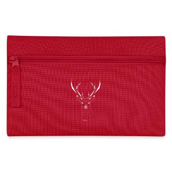 Cerf origami - Trousse - rouge - Devant