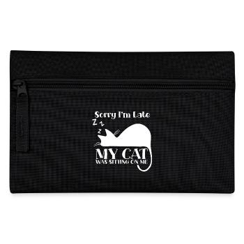 Sorry I´m late - my cat was sitting on me - Federtasche - Schwarz - Vorne