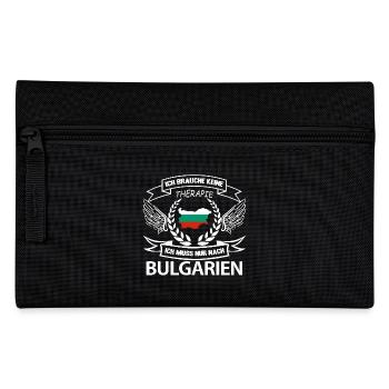 Ich Brauche Keine Therapie - Bulgarien Geschenk - Federtasche - Schwarz - Vorne