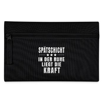 Spätschicht T-Shirt - Federtasche - Schwarz - Vorne