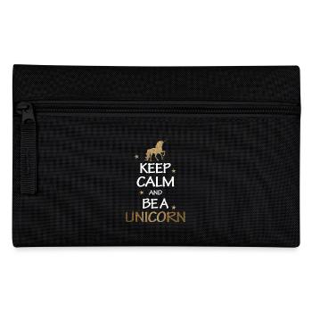 Keep Calm And Be A Unicorn Gold Geschenk - Federtasche - Schwarz - Vorne