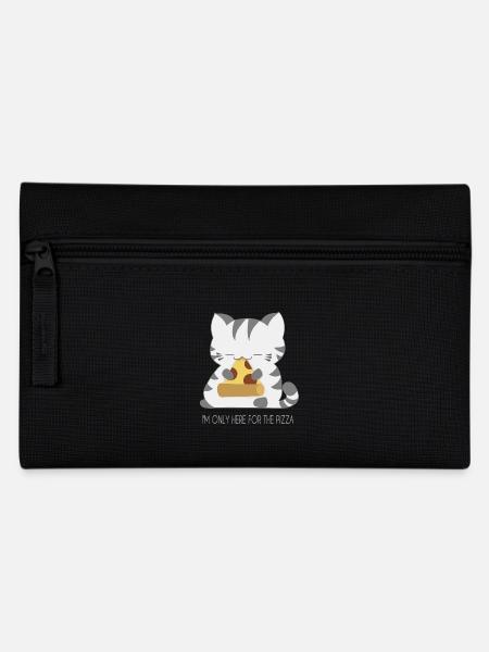 Cat who eats a Pizza - Pencil Case - black