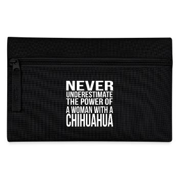 never underestimate the power of a woman chihuahua - Pencil Case - black - Front