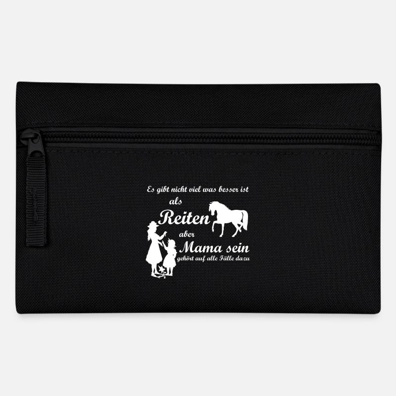 Reiten und Mama - Federtasche - Schwarz