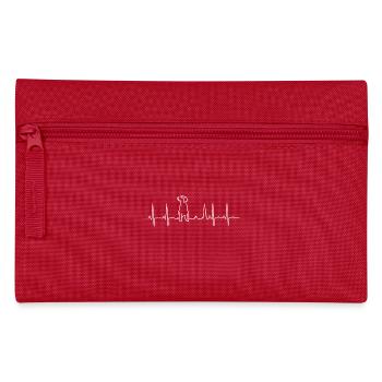 Dog Heartbeat gift T-Shirt - Federtasche - Rot - Vorne
