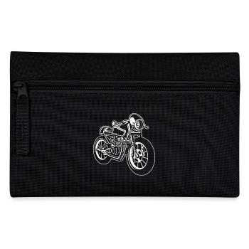 Cafe Racer Motorcycle 01_white - Pencil Case - black - Front