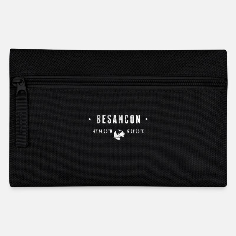 Besançon Coordonnées Géographiques Stylisées - Trousse - noir