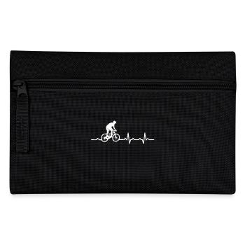 Mountain bike bicycle heartbeat heartbeat gift - Pencil Case - black - Front