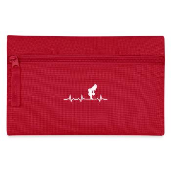 Bodybuilder weightlifting deadlift heartbeat - Pencil Case - red - Front
