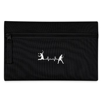 Badminton heartbeat heartbeat gift shuttlecock - Pencil Case - black - Front