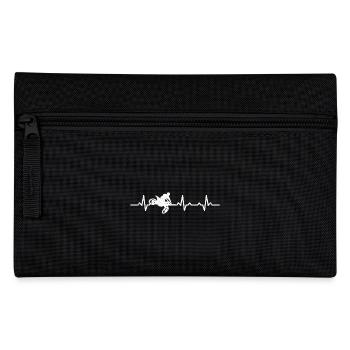 Motocross Herzschlag heartbeat geschenk motorrrad - Federtasche - Schwarz - Vorne
