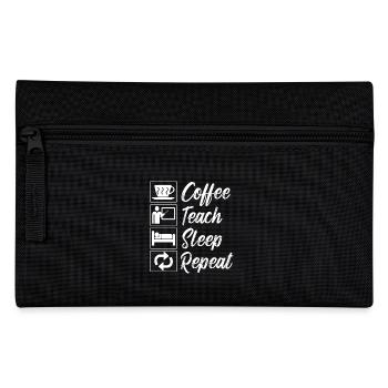 Coffee Teach Sleep Repeat - Federtasche - Schwarz - Vorne