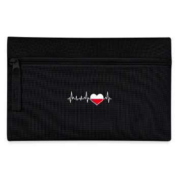 Pologne Drapeau cadeau Heartbeat - Trousse - noir - Devant