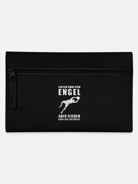 Torwart Torhüter Keeper Tormann Goalie Engel Flug - Federtasche - Schwarz