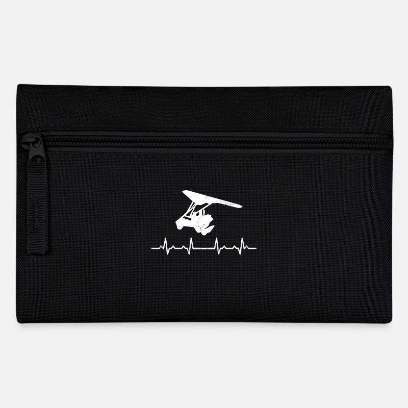 Ultraleicht Flugzeug Herzschlag Puls geschenk - Federtasche - Schwarz