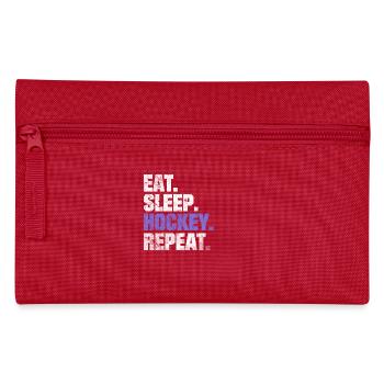 EAT SLEEP HOCKEY HOCKEY RÉPÉTITION CADEAUX Spruche - Trousse - rouge - Devant
