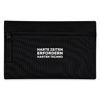 Harte Zeiten Erfordern Harten Techno - Federtasche - Schwarz - Vorne