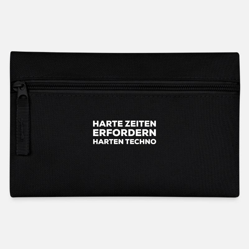 Harte Zeiten Erfordern Harten Techno - Federtasche - Schwarz
