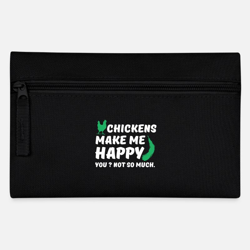 Chickens make me happy - Federtasche - Schwarz