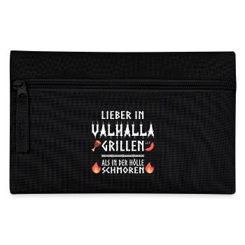 Lieber in Valhalla grillen! - Federtasche - Schwarz - Vorne