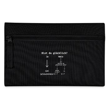 Glücklich Schwimmen Reise Spruch Motto Geschenk - Federtasche - Schwarz - Vorne
