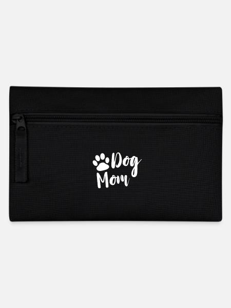 Dog Mom mit Pfote in weiss als Geschenk - Federtasche - Schwarz