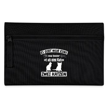 Katzen T-Shirt - Ich liebe Katzen. - Federtasche - Schwarz - Vorne