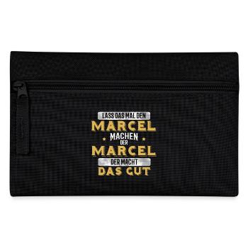 Lass das mal den Marcel Geschenk Handwerk - Federtasche - Schwarz - Vorne