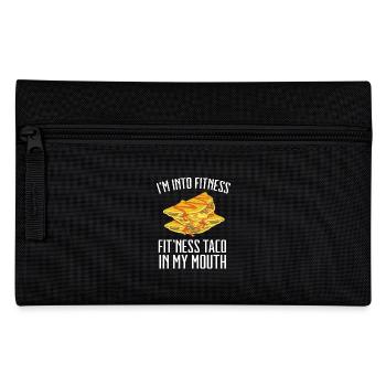 I'm in fitness, fitness taco in my mouth - Pencil Case - black - Front