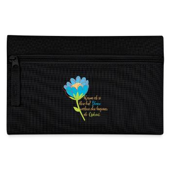 Blumen wachsen langsamer als Unkraut - Federtasche - Schwarz - Vorne