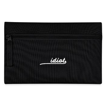 Idiot Logo Lustiger Spruch Junggesellenabschied - Federtasche - Schwarz - Vorne