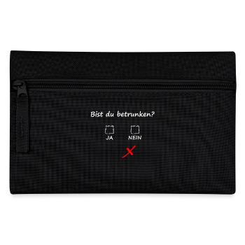 BIST DU BETRUNKEN? Geschenkidee Motiv Design Cool - Federtasche - Schwarz - Vorne