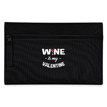 Le vin est mon Valentine T-shirt cadeau - Trousse - noir - Devant
