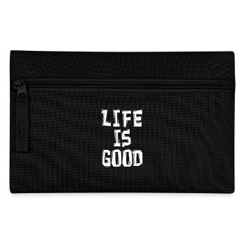 Life Is Good Life Good Happy Gift Idea - Pencil Case - black - Front