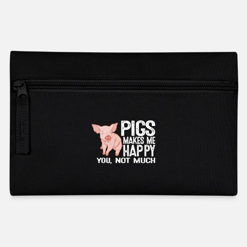 Schweine machen mich glücklich du nicht so sehr - Federtasche - Schwarz