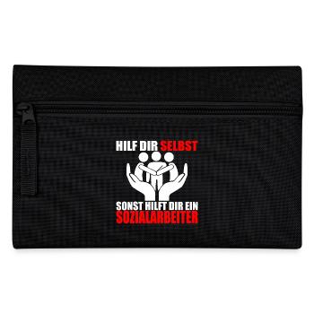 HILF DIR SELBST SONST HILFT DIR EIN SOZIALARBEITER - Federtasche - Schwarz - Vorne