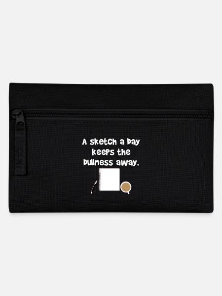 Sketch Day Zeichner Bleistift Spruch Geschenk Idee - Federtasche - Schwarz