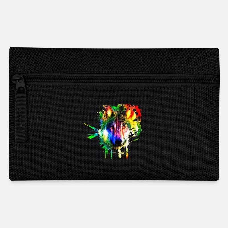 Wolf Splash Modern - Pencil Case - black
