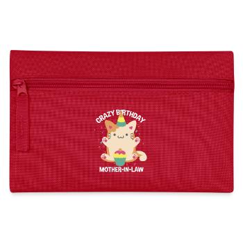 Funny Crazy Birthday Mother-In-Law - Pencil Case - red - Front